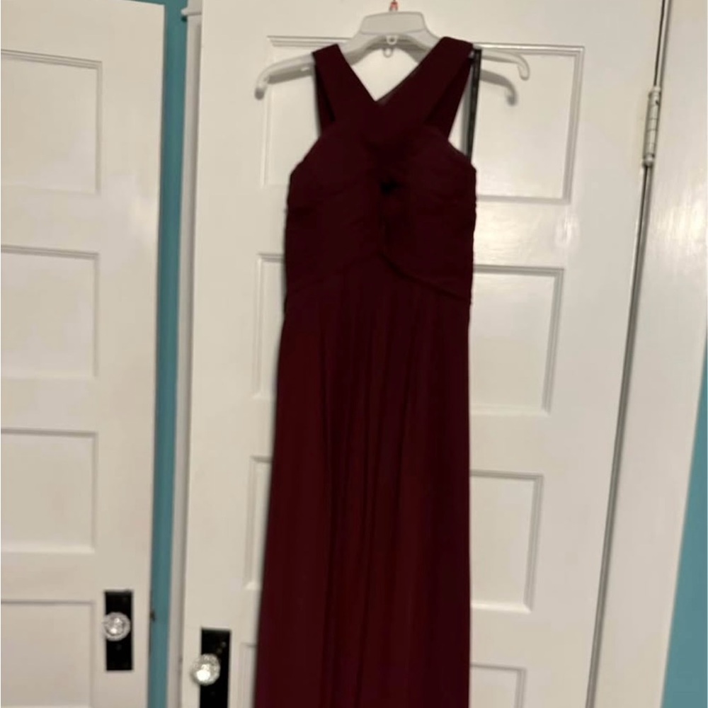 Bill Levkoff Strapless Burgundy Dress